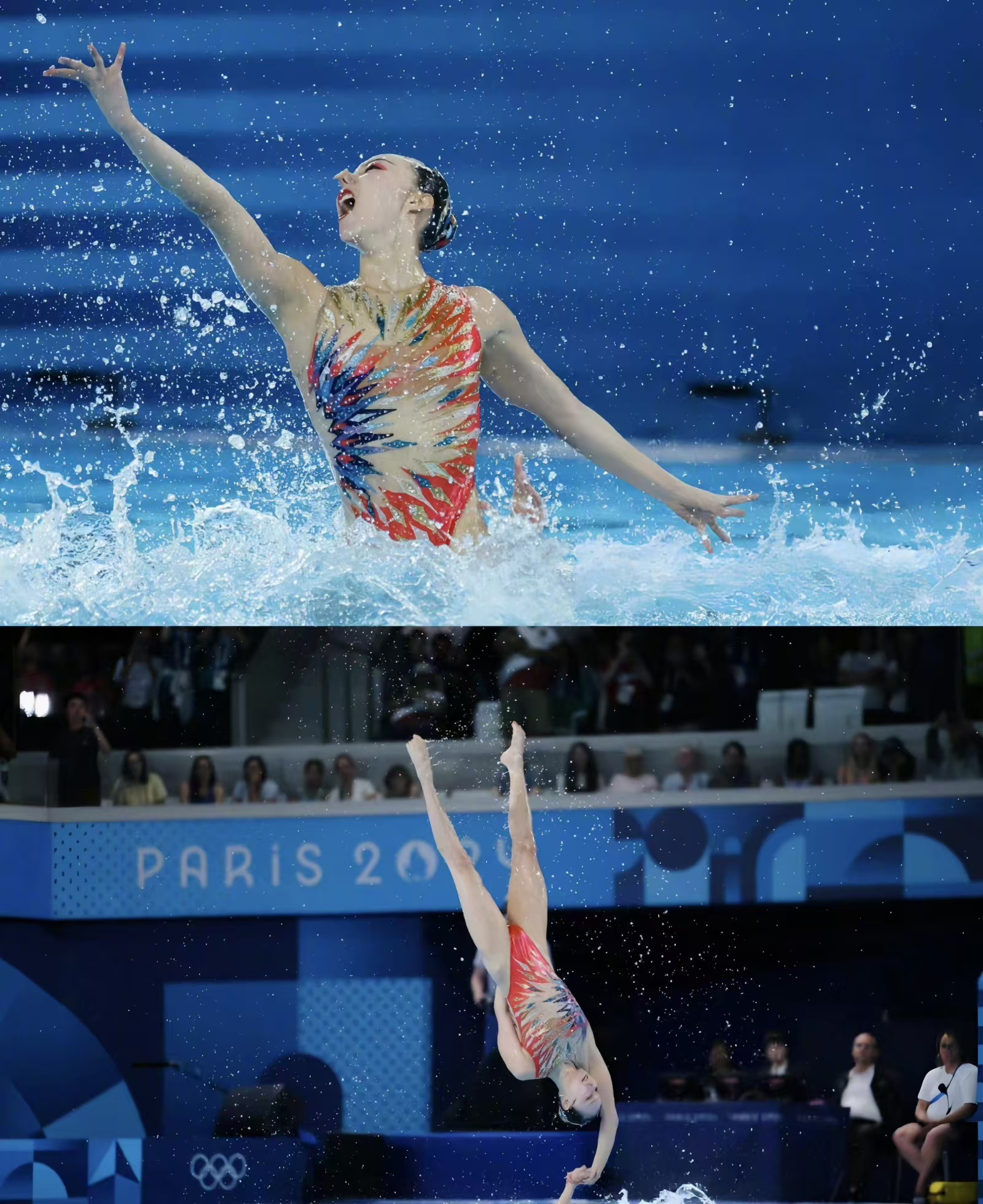 瑞典花游选手表演绝技夺得金牌